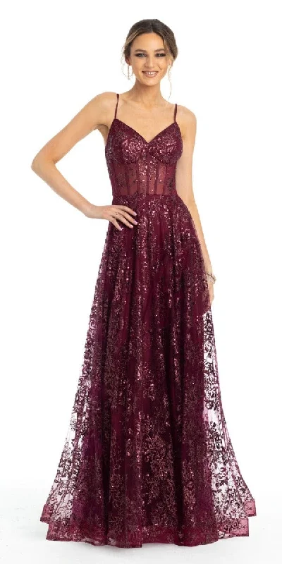 Evening dress for luxury celebration-Sequin Glitter Corset Ballgown