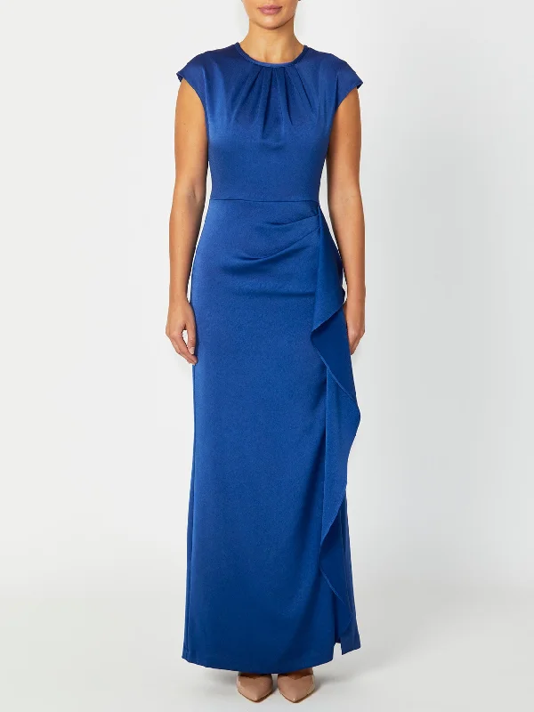 Evening dress for posh gathering-Laveria Royal Blue Gown