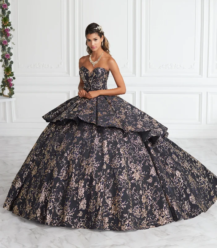 Evening dress for grand wedding-2 Piece Strapless Floral Print Quinceanera Dress by House of Wu 26947