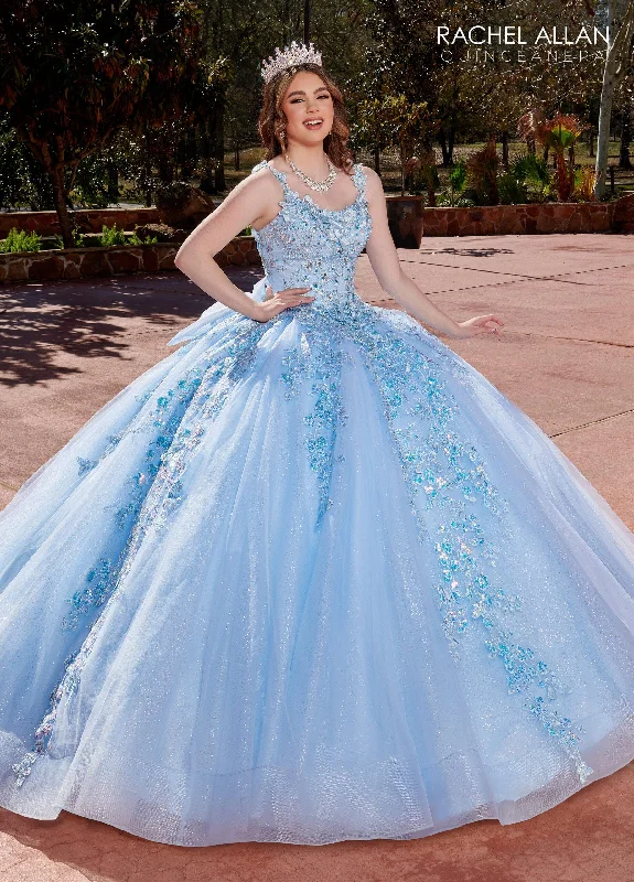 Evening dress with dramatic front slit-3D Butterfly Quinceanera Dress by Rachel Allan RQ2172