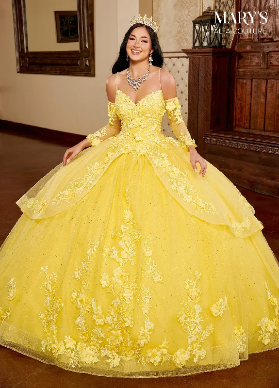 Evening dress for chic gathering-3D Floral Quinceanera Dress by Alta Couture MQ3098