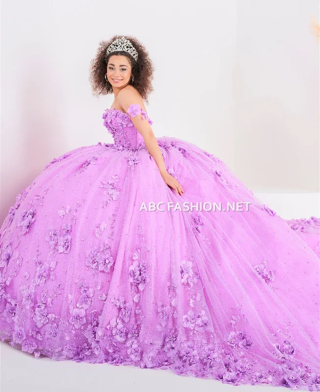 Modern evening dress with geometric design-3D Floral Quinceanera Dress by House of Wu 26024