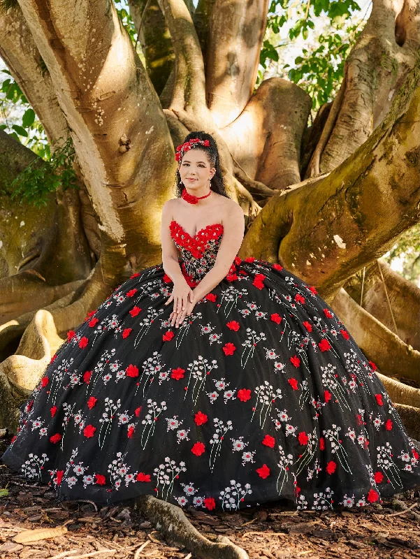 Evening dress for high-class function-3D Floral Strapless Ball Gown by LizLuo Quince 26099