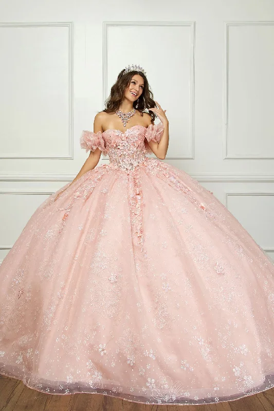 Evening dress for royal gathering-3D Floral Sweetheart Ball Gown by Petite Adele PQ1064