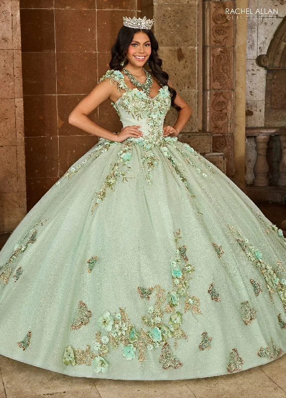 Evening dress with dramatic silhouette-3D Floral Sweetheart Quinceanera Dress by Rachel Allan RQ3125