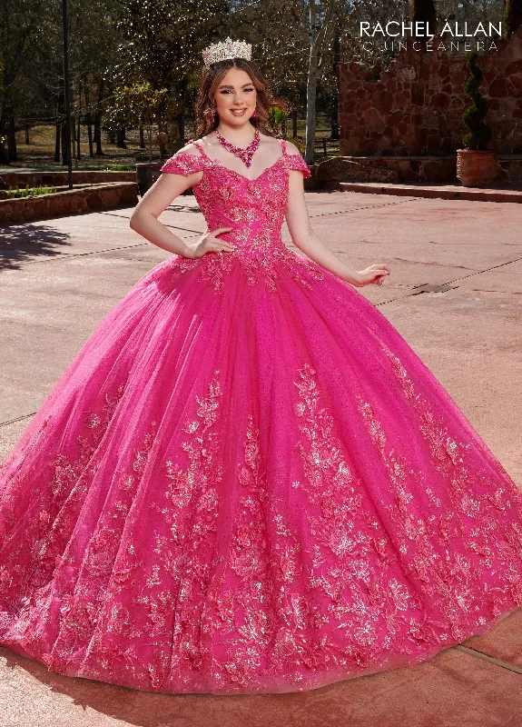 Evening dress for fabulous celebration-Cold Shoulder Quinceanera Dress by Rachel Allan RQ1126