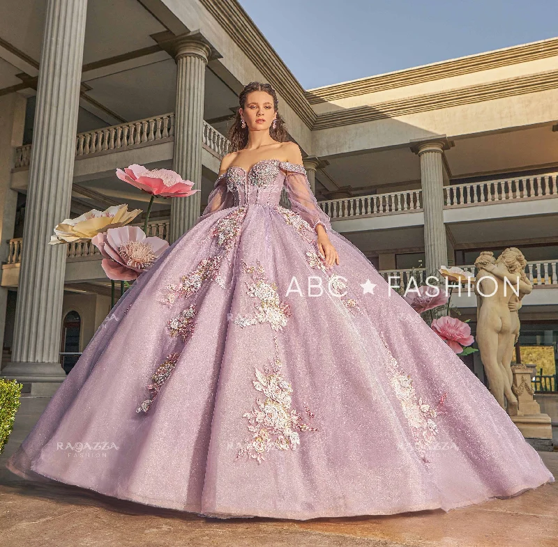 Evening dress for luxurious event-Applique Off Shoulder Quinceanera Dress by Ragazza EV36-636