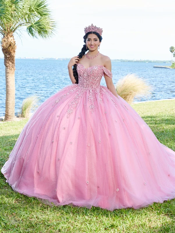 Evening dress for cocktail reception-Beaded Off Shoulder Quinceanera Dress by Fiesta Gowns 56490