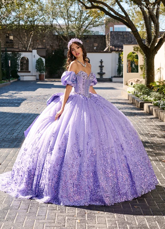 Evening dress with chic embroidery-Beaded Strapless Quinceanera Dress by Rachel Allan RQ1142