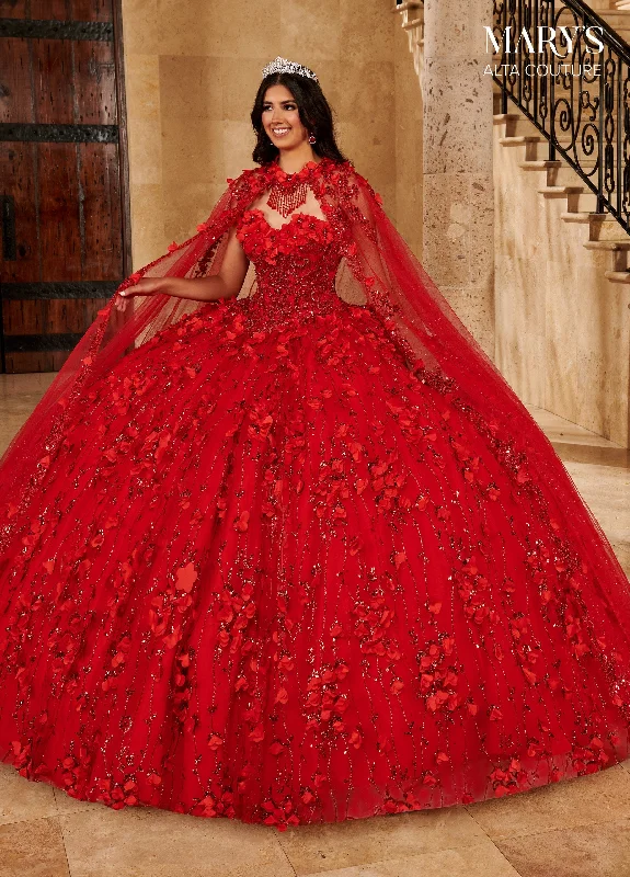 Evening dress with chic ruffles-Cape Quinceanera Dress by Alta Couture MQ3075