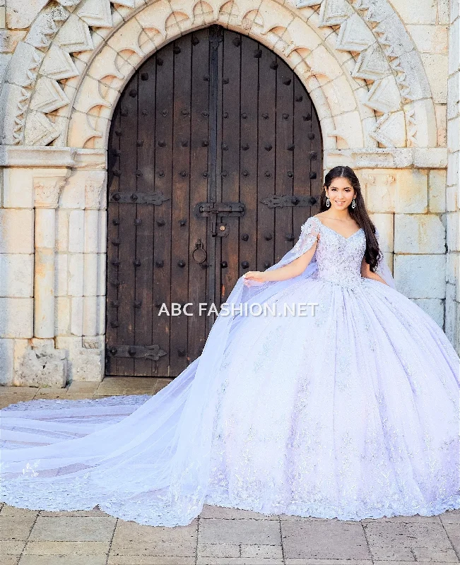 Evening dress for unique event-Cape Quinceanera Dress by House of Wu 26040C