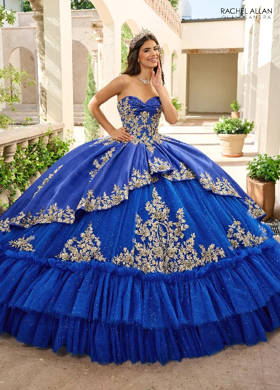 Evening dress with open back and lace-Charro Strapless Quinceanera Dress by Rachel Allan RQ5010