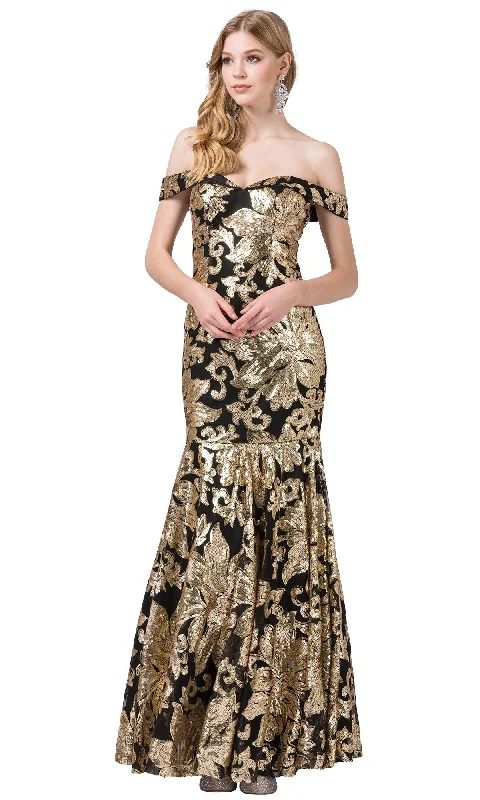 Evening dress for luxurious reception-Off-the-Shoulder Sequin Mermaid Formal Gown