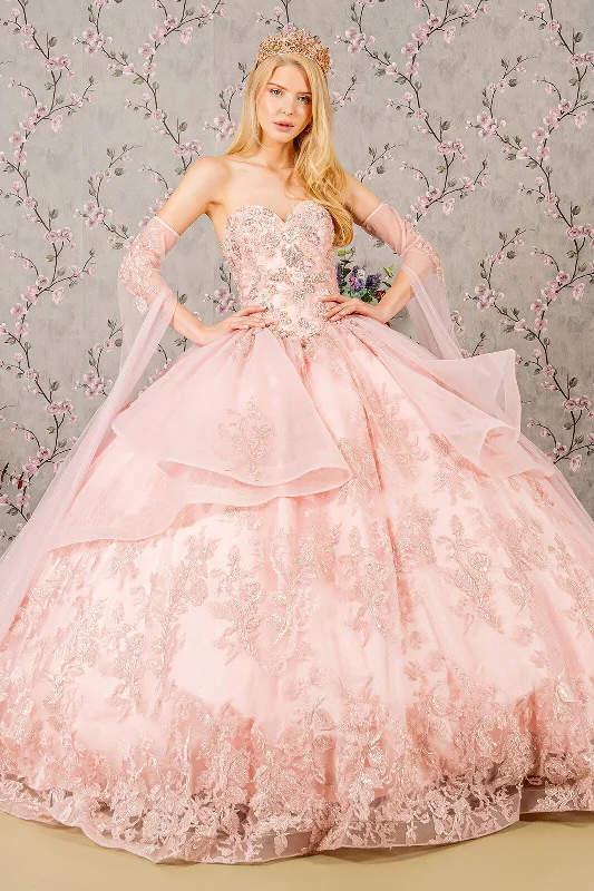 Evening dress for extraordinary celebration-Strapless Bell Sleeve Ball Gown by GLS Gloria GL3317