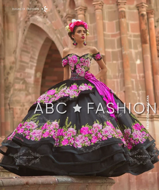 Evening dress for fabulous evening-Floral Charro Quince Dress by Ragazza MV15-115