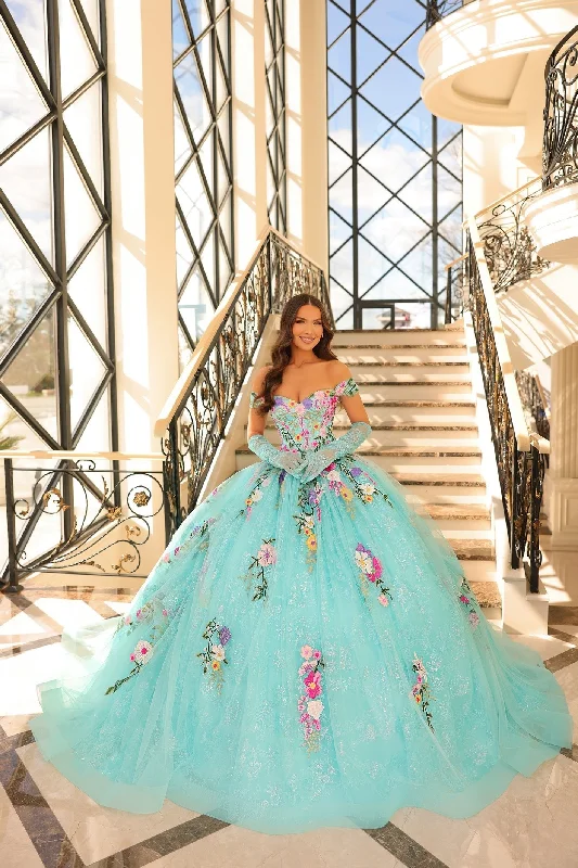 Evening dress for magnificent affair-Floral Embroidered Quinceanera Dress by Amarra 54200