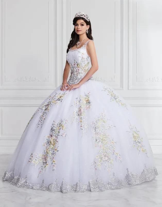 Evening dress for exquisite wedding-Floral Quinceanera Dress with Detachable Straps by LA Glitter 24067