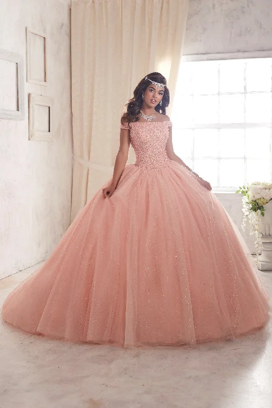 Evening dress for evening dinner-Off Shoulder A-line Quinceanera Dress by House of Wu 26844