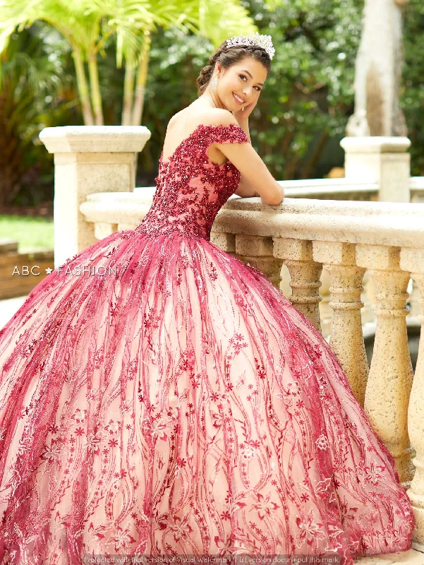 Evening dress for upscale affair-Lace Applique Quinceanera Dress by House of Wu 26006