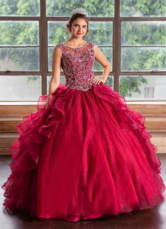 Evening dress for spring wedding-Layered Sleeveless Quinceanera Dress by Calla KY79288