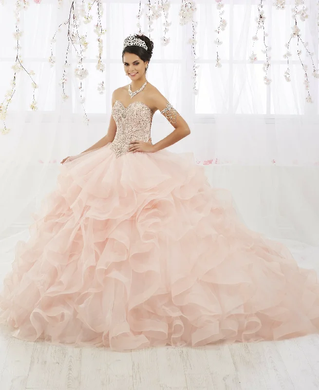 Long-sleeve evening dress for winter-Layered Strapless Tulle Quinceanera Dress by House of Wu 26911