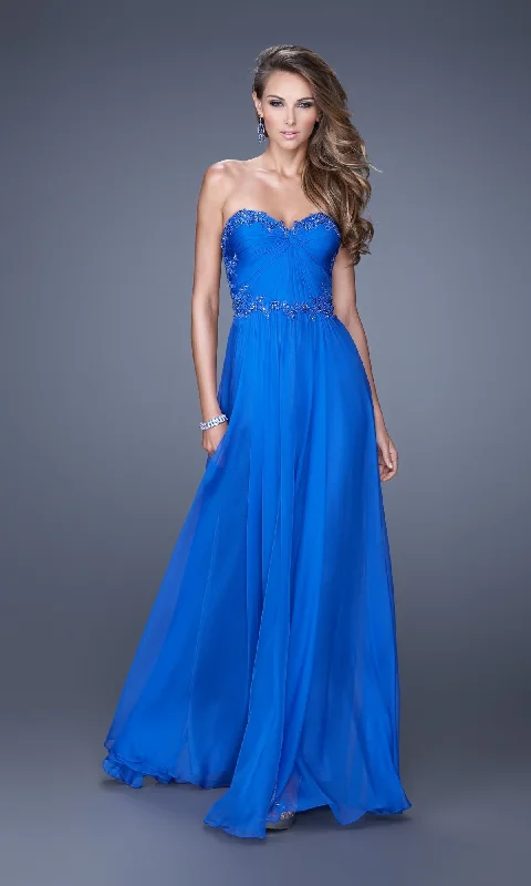 Evening dress with structured bodice-Long La Femme Gown 20669