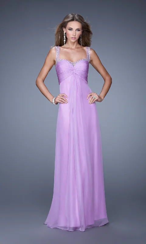 Elegant evening dress with keyhole-Long La Femme Gown 20678