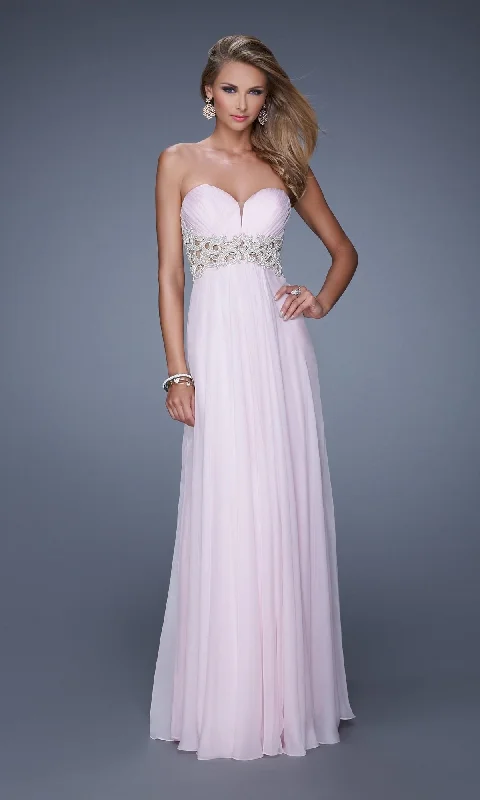 Evening dress with detailed embroidery-Long La Femme Gown 20727