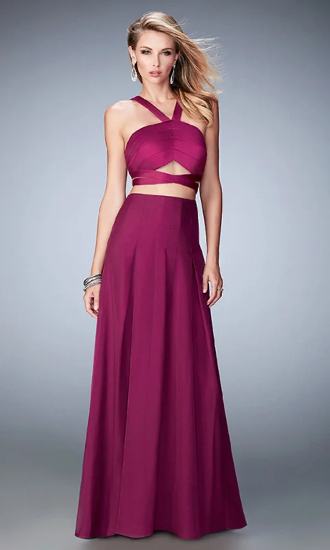 Evening dress for unforgettable gala-Floor Length Two Piece La Femme Formal Gown