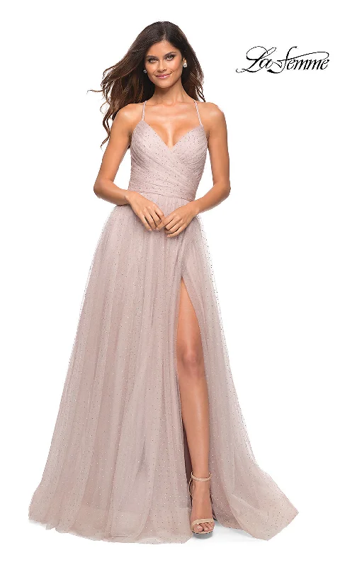 Timeless evening dress for prom-Lace-Up Back Long Prom Ball Gown by La Femme