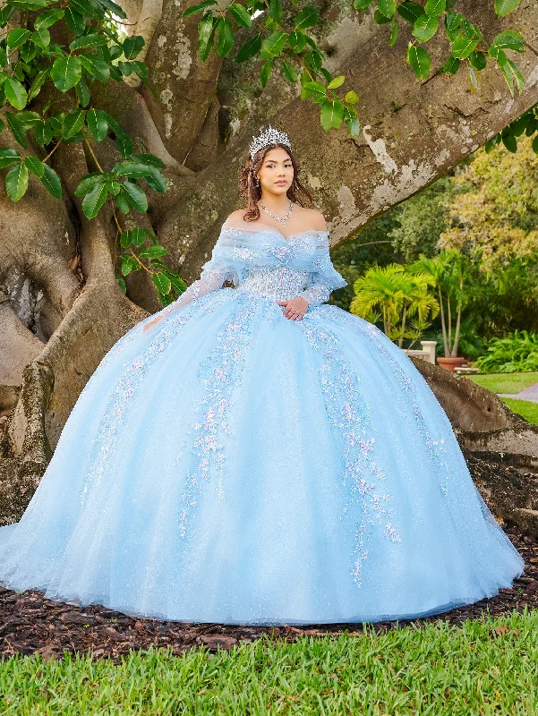 Evening dress for luxury event-Long Sleeve Quinceanera Dress by LizLuo Fiesta 56508