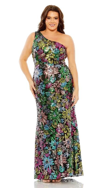 Casual maxi dresses with prints for summer-Mac Duggal Long Plus-Size Formal Dress 68545