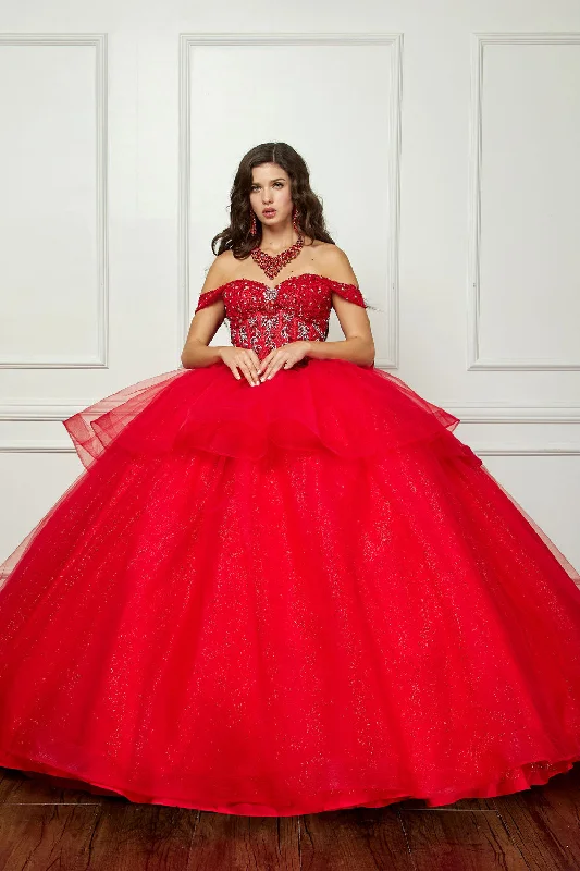 Evening dress for high-society wedding-Off Shoulder Bow Ball Gown by Petite Adele PQ1063