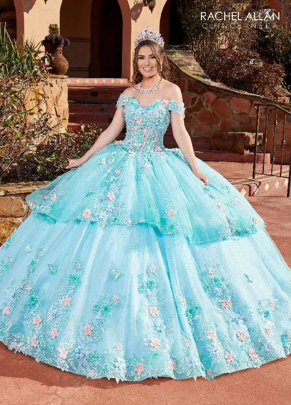 Evening dress for elite event-Off Shoulder Corset Quinceanera Dress by Rachel Allan RQ2179