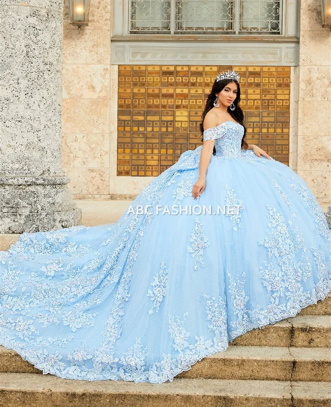 Evening dress for formal wedding-Off Shoulder Quinceanera Dress by House of Wu 26022