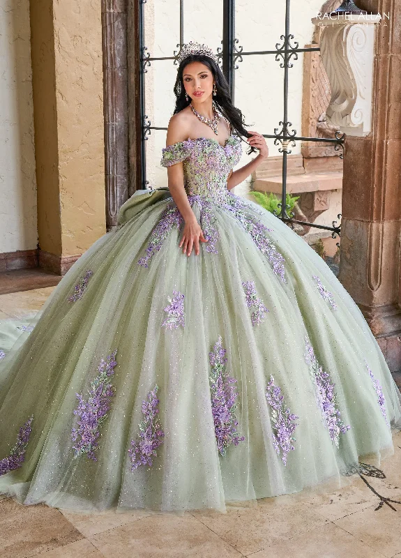 Evening dress for festive evening-Off Shoulder Quinceanera Dress by Rachel Allan RQ1153