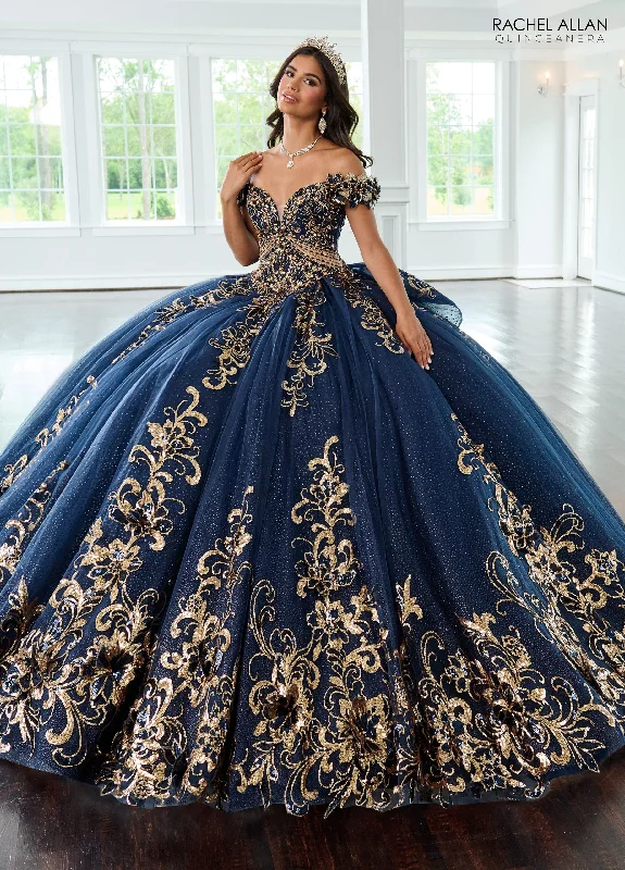 Evening dress for intimate event-Off Shoulder Quinceanera Dress by Rachel Allan RQ3145