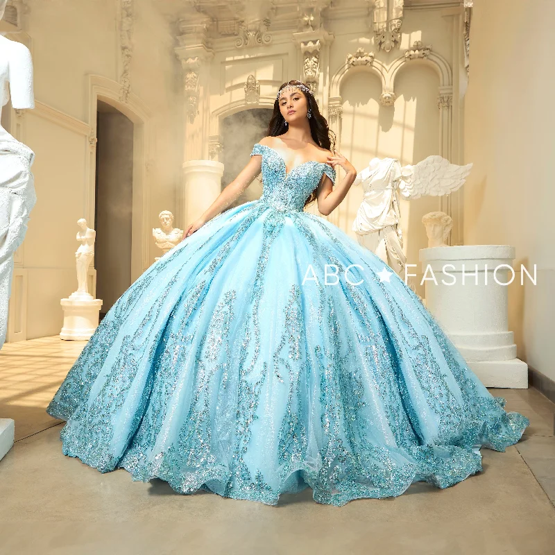 Evening dress for spectacular event-Off Shoulder Quinceanera Dress by Ragazza EV58-658