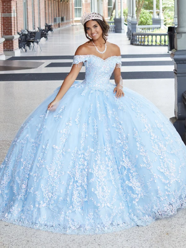 Evening dress for extravagant affair-Ruffled Off Shoulder Quinceanera Dress by House of Wu 26045