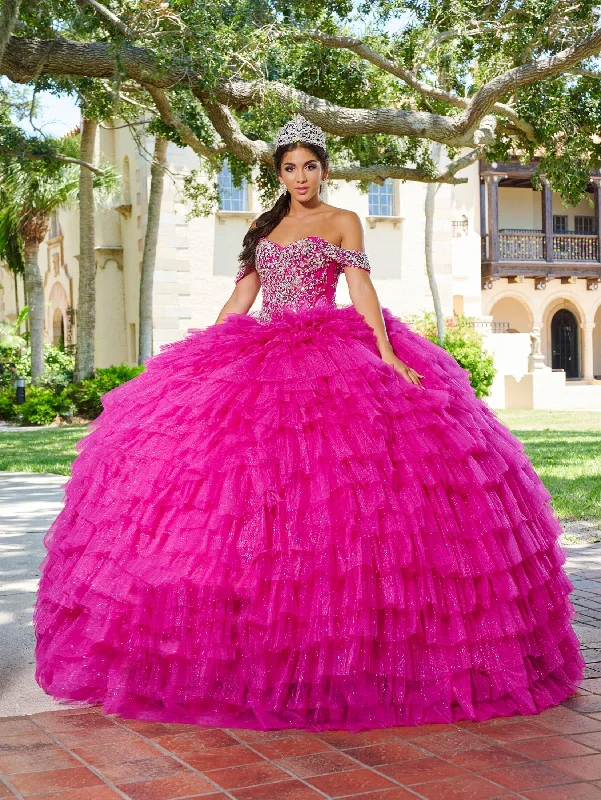 Evening dress for stylish affair-Ruffled Off Shoulder Quinceanera Dress by House of Wu 26081