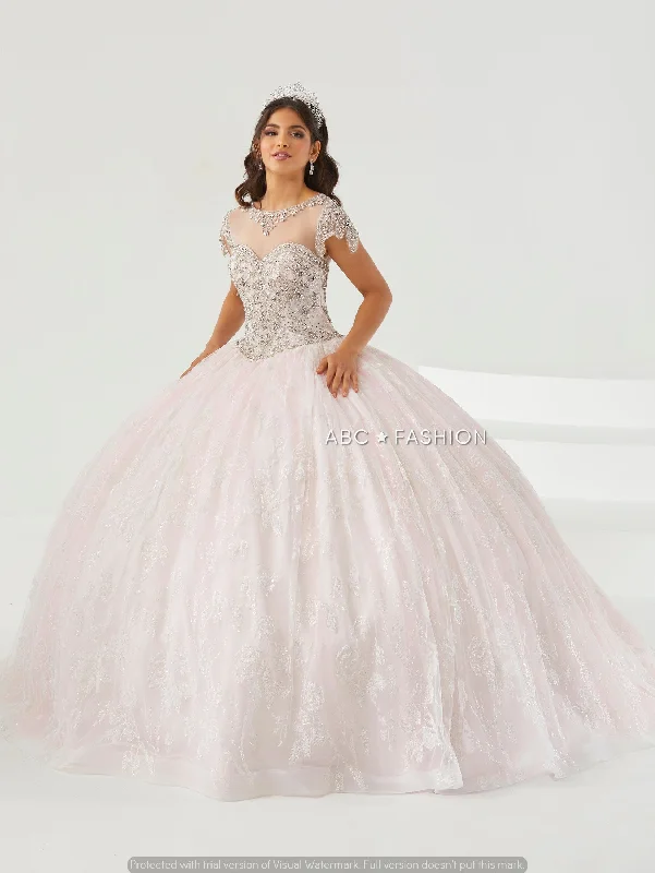 Evening dress for high-end event-Short Sleeve Quinceanera Dress by House of Wu 26007