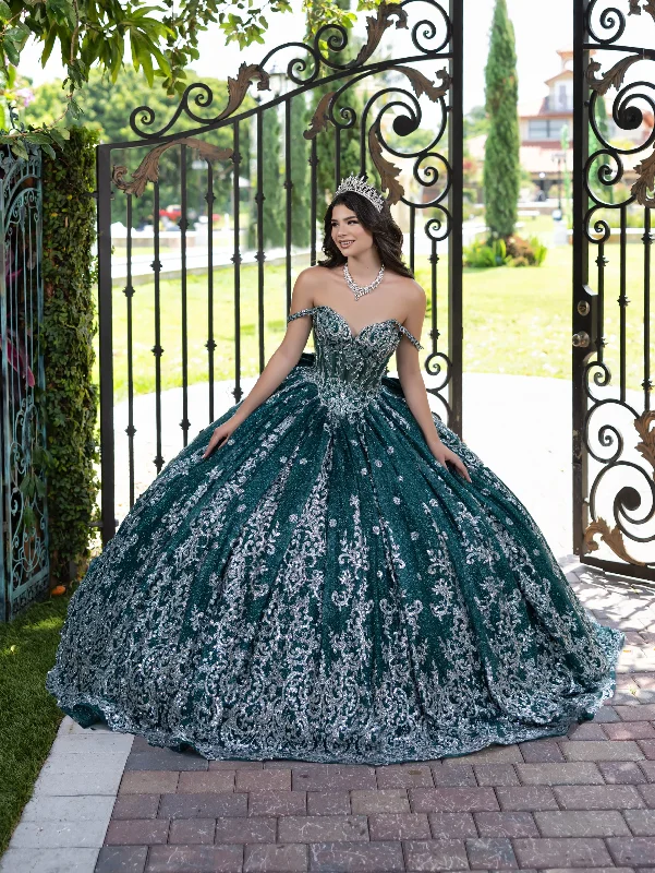 High-slit evening dress with sophisticated look-Sleeveless Cape Ball Gown by LizLuo Fiesta 56533