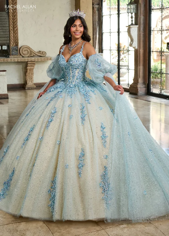 Evening dress for fabulous wedding-Cape Sleeve Quinceanera Dress by Rachel Allan RQ1133