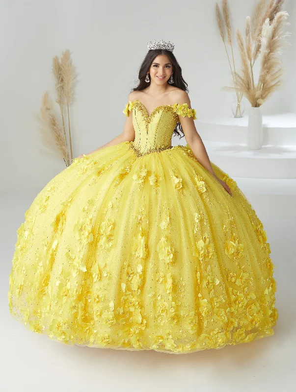 Evening dress for fashionable celebration-3D Floral Tulle Quinceanera Dress by House of Wu 26950