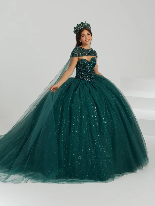 Evening dress with gorgeous detailing-Strapless Cape Quinceanera Dress by Fiesta Gowns 56480