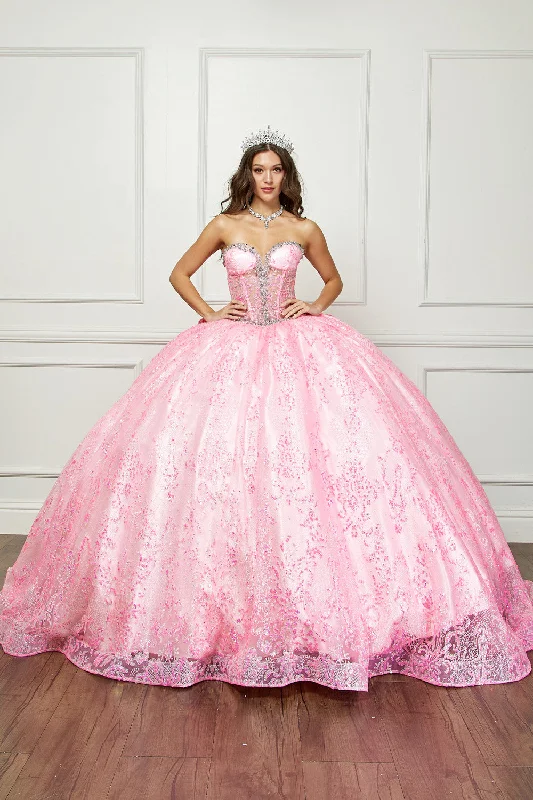 Evening dress for VIP celebration-Strapless Corset Ball Gown by Petite Adele PQ1058