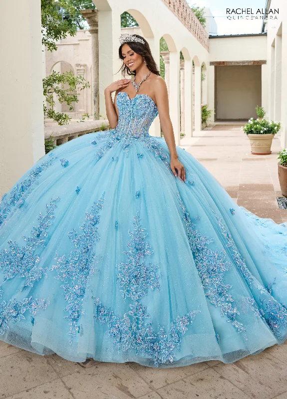 Evening dress with layered chiffon-Strapless Quinceanera Dress by Rachel Allan RQ1163