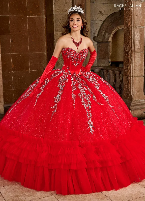 Evening dress for spectacular function-Strapless Ruffled Quinceanera Dress by Rachel Allan RQ2189