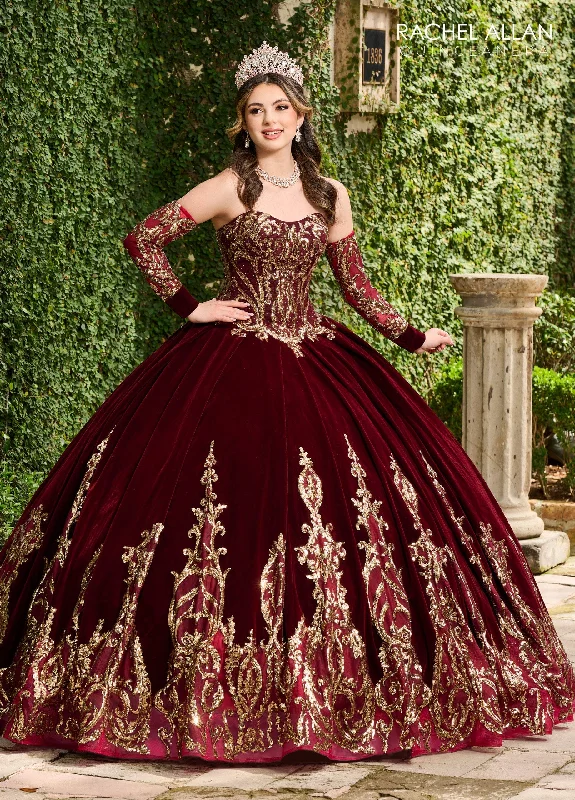 Evening dress for festive occasion-Strapless Velvet Quinceanera Dress by Alta Couture MQ3051