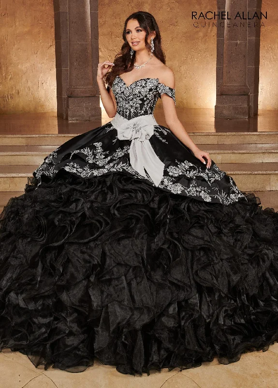 Evening dress for chic wedding-Sweetheart Ruffled Quinceanera Dress by Rachel Allan RQ3104